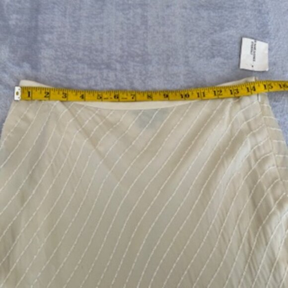 Lauren Ralph Lauren Women's 100% Silk Beaded Lined Ivory Skirt 10 NWT - Picture 7 of 15